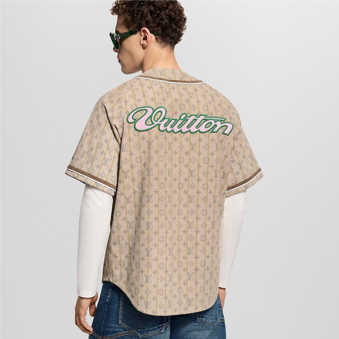 Leather baseball shirt